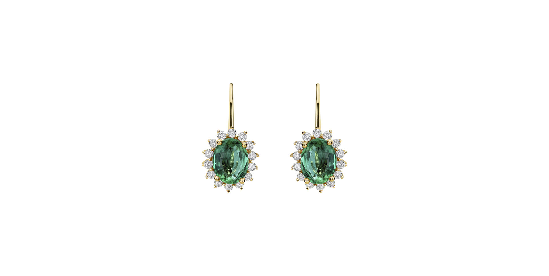 Diamond earrings with Emerald Princess Sparkle