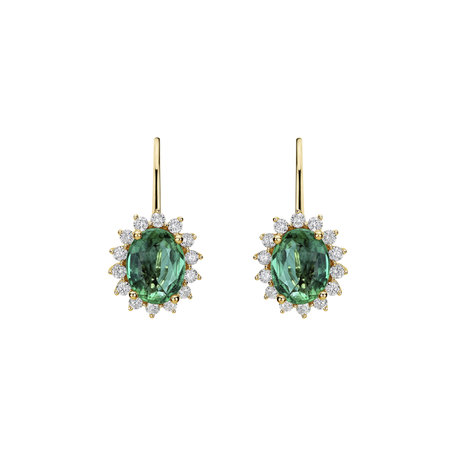 Diamond earrings with Emerald Princess Sparkle