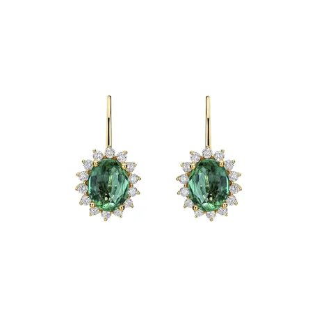 Diamond earrings with Emerald Princess Sparkle