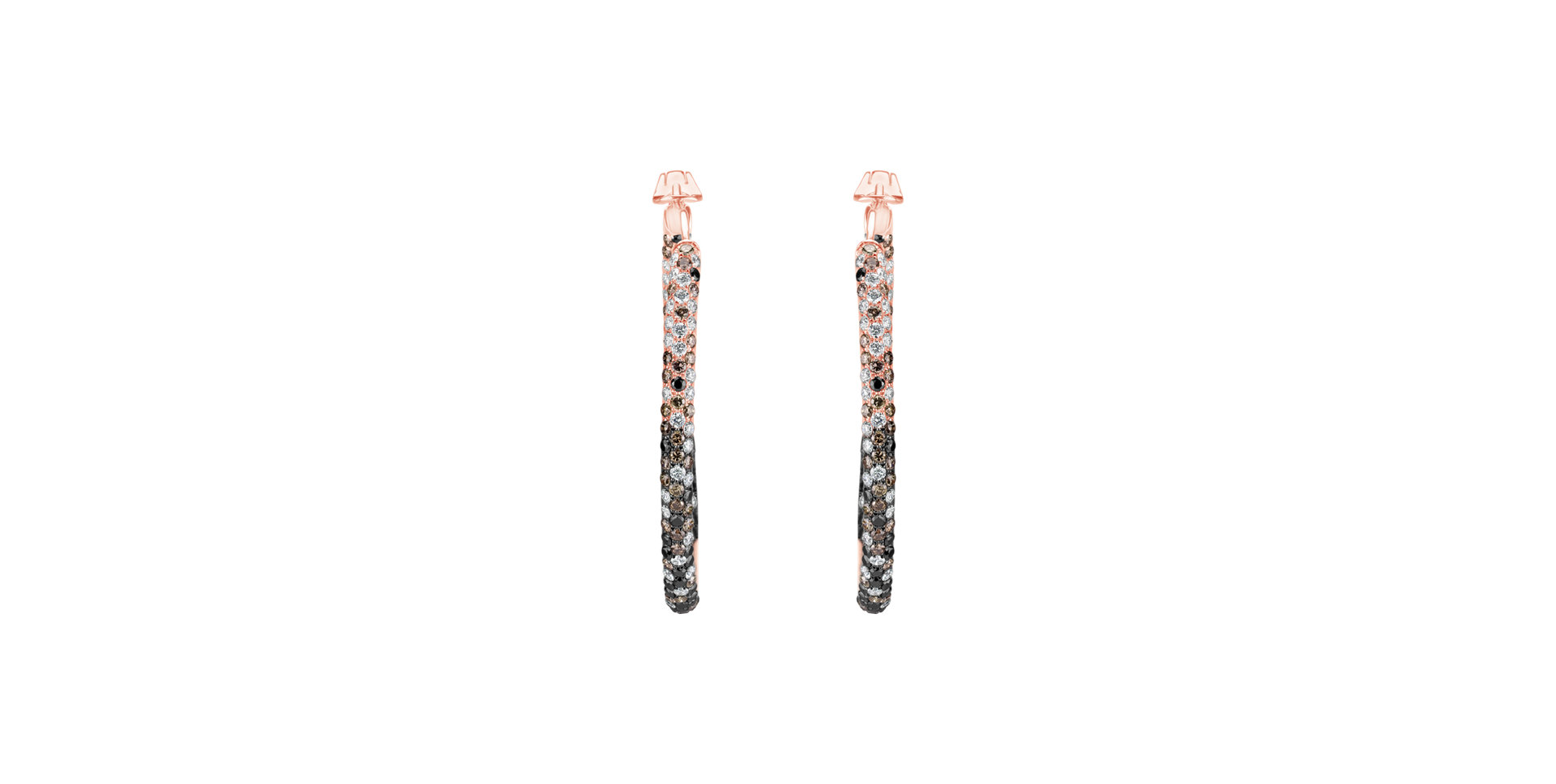 Earrings with white, brown and black diamonds Moonlight Rain