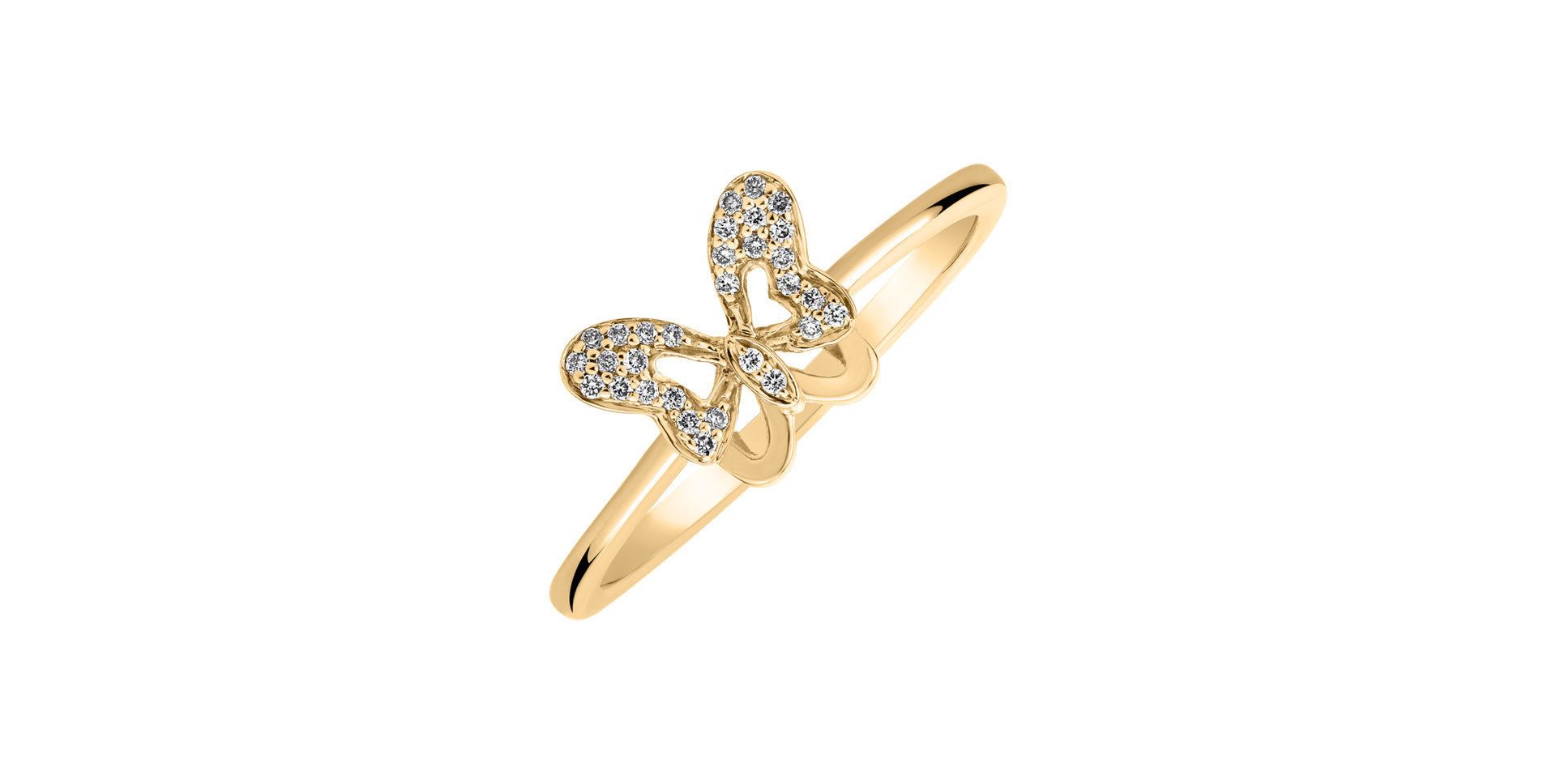 Diamond ring Lonely Butterfly
