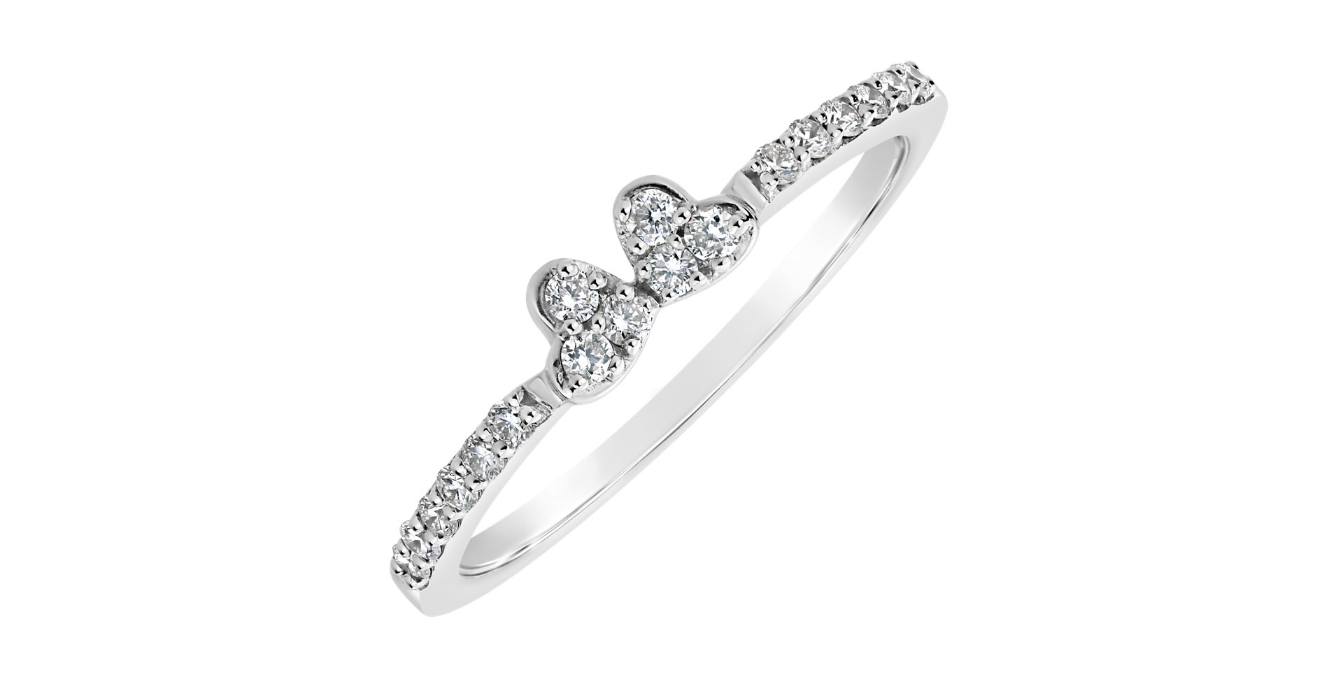 Diamond ring Double Hearts