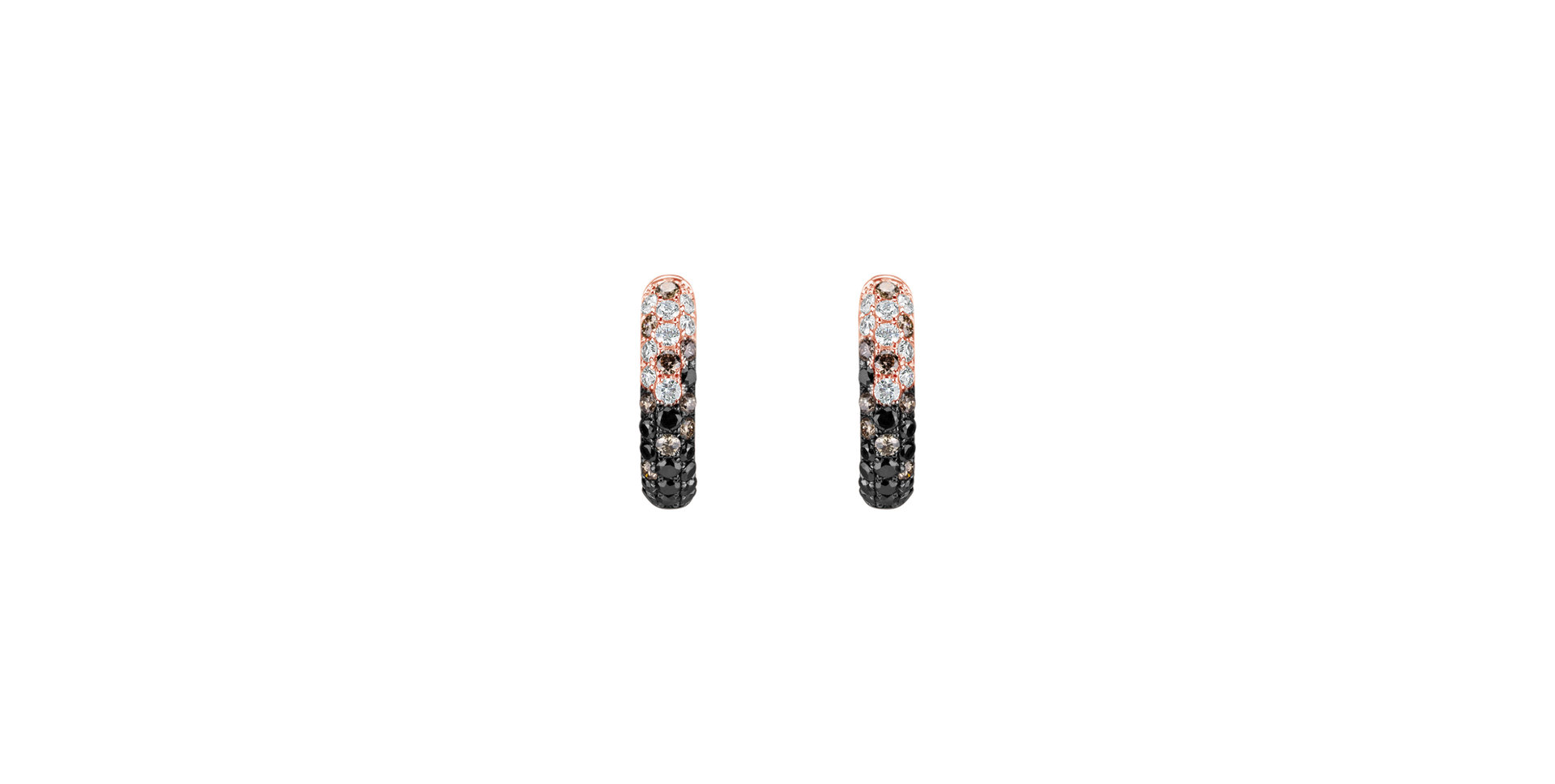 Earrings with white, brown and black diamonds Inferno Dream