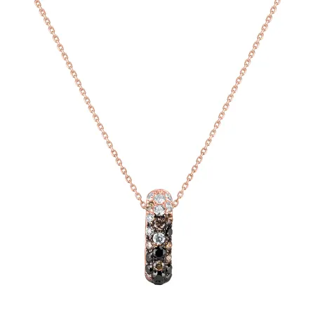 Pendant with black and white diamonds and brown Inferno Sky