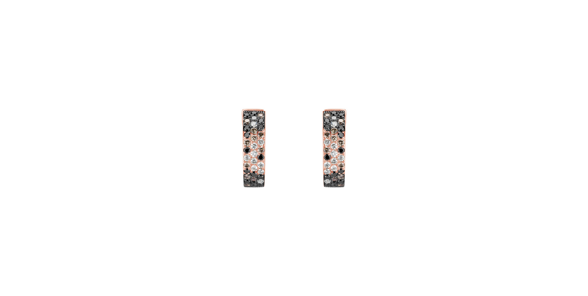 Earrings with white, brown and black diamonds Inferno Love