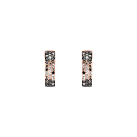 Earrings with white, brown and black diamonds Inferno Love