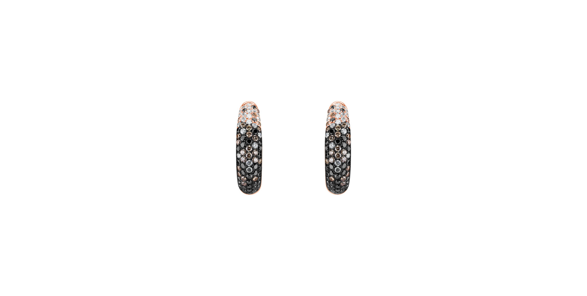 Earrings with white, brown and black diamonds Inferno Rain