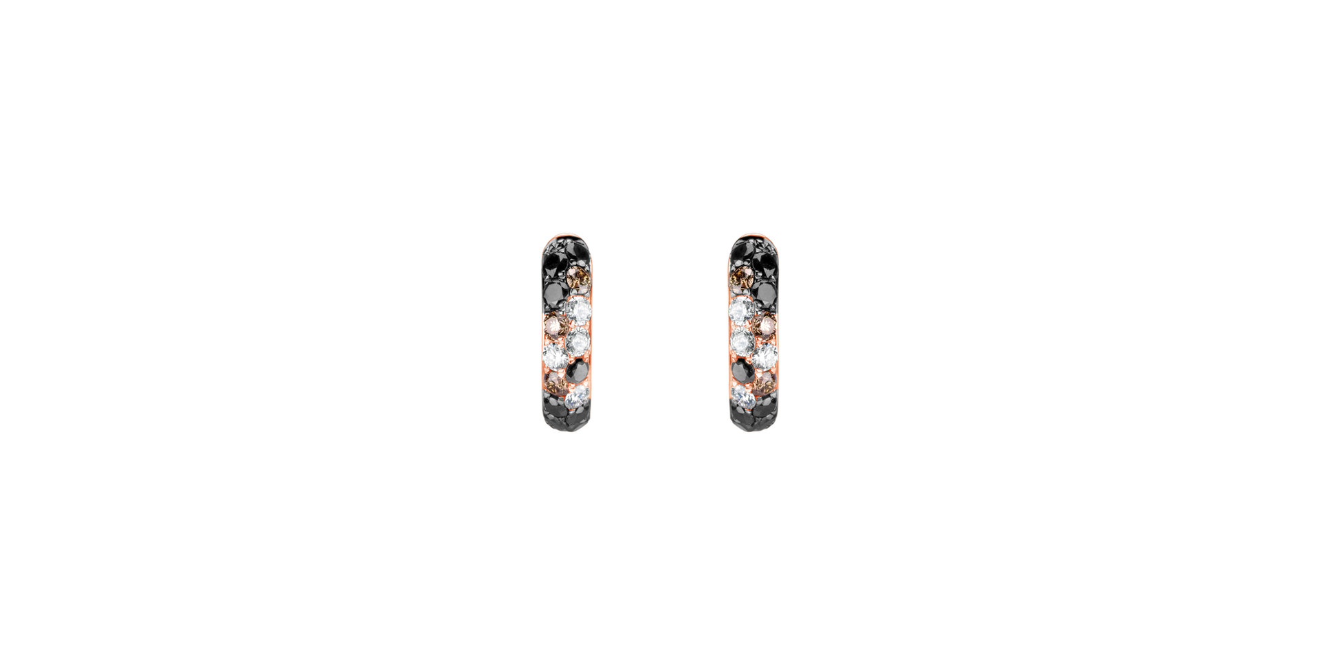 Earrings with white, brown and black diamonds Inferno Dream