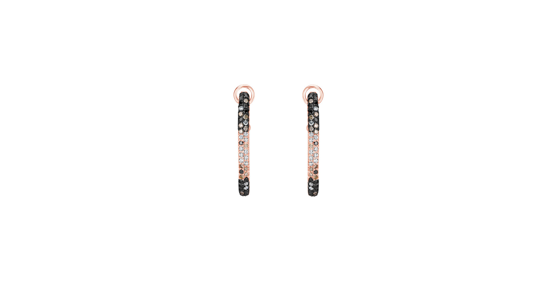 Earrings with white, brown and black diamonds Inferno Courier
