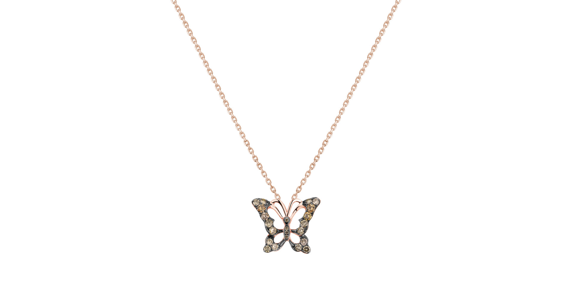 Pendant with brown diamonds Butterfly Gem