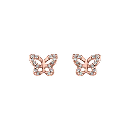 Diamond earrings Cute Butterfly