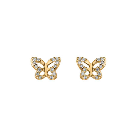 Diamond earrings Cute Butterfly