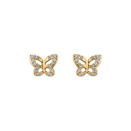 Diamond earrings Cute Butterfly