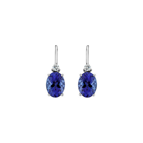 Diamond earrings with Tanzanite Fancy Planet