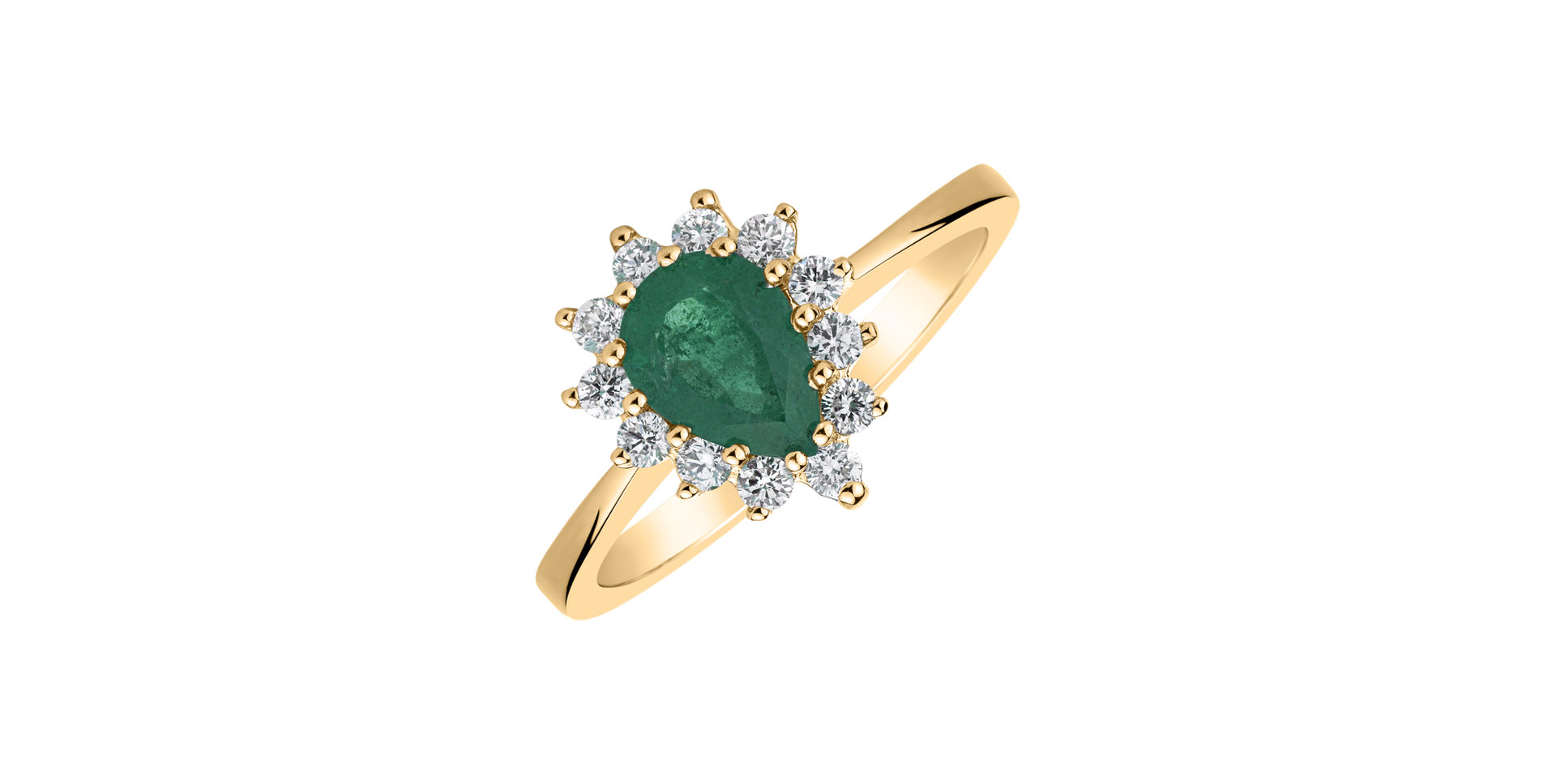 Diamond ring with Emerald Selena