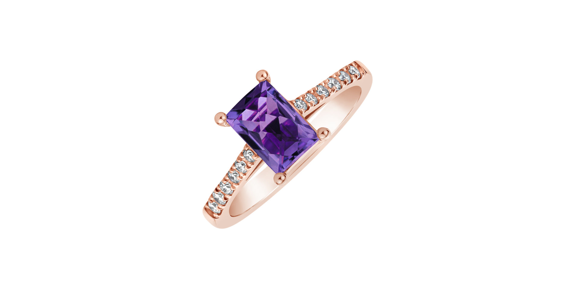 Diamond rings with Amethyst Miracle Gem