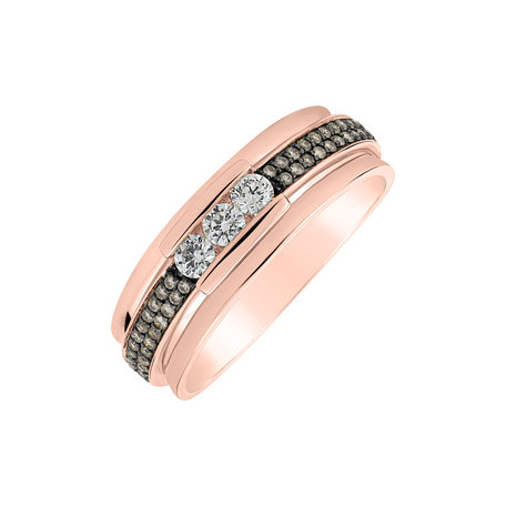 Ring with brown and white diamonds Amazing Essence