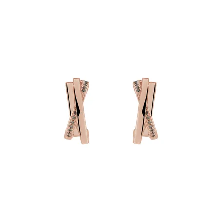Earrings with brown diamonds Infinite Dream