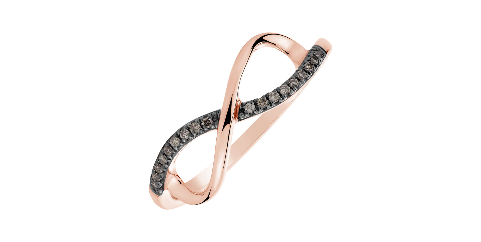 Ring with brown diamonds Infinity