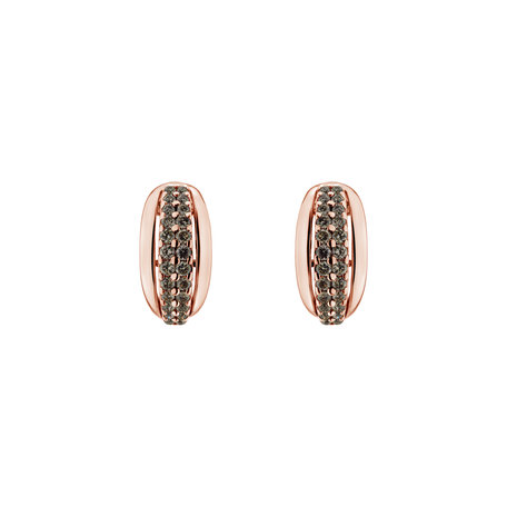 Earrings with brown diamonds Sunshine Tears