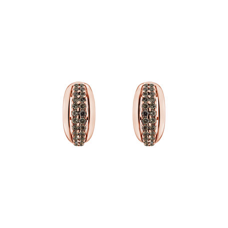 Earrings with brown diamonds Sunshine Tears