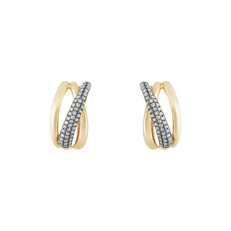 Earrings with brown diamonds Sunshine Streamer