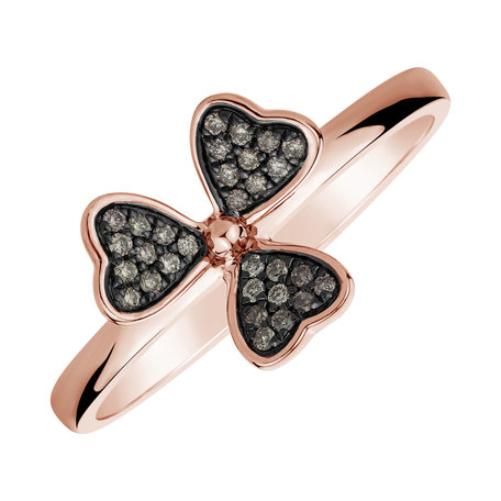 Ring with brown diamonds Triple Pleasure