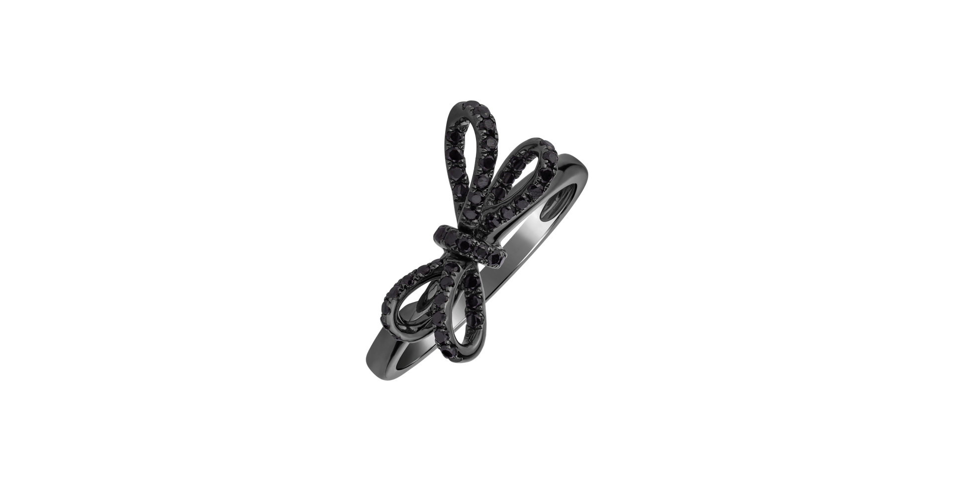 Ring with black diamonds Galaxy Ribbon