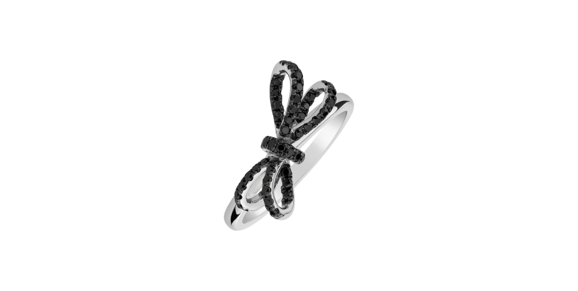 Ring with black diamonds Galaxy Ribbon