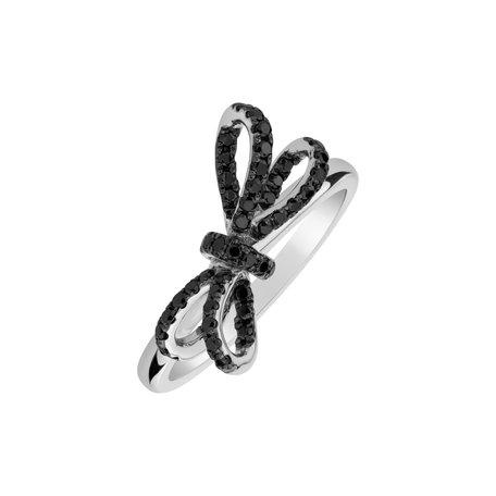 Ring with black diamonds Galaxy Ribbon