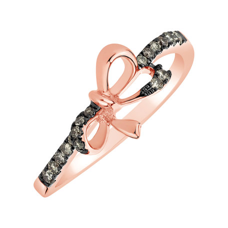 Ring with brown diamonds Shiny Ribbon