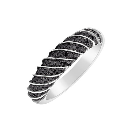 Ring with black diamonds Precious Touch