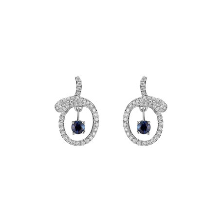 Diamond earrings with Sapphire Khloe