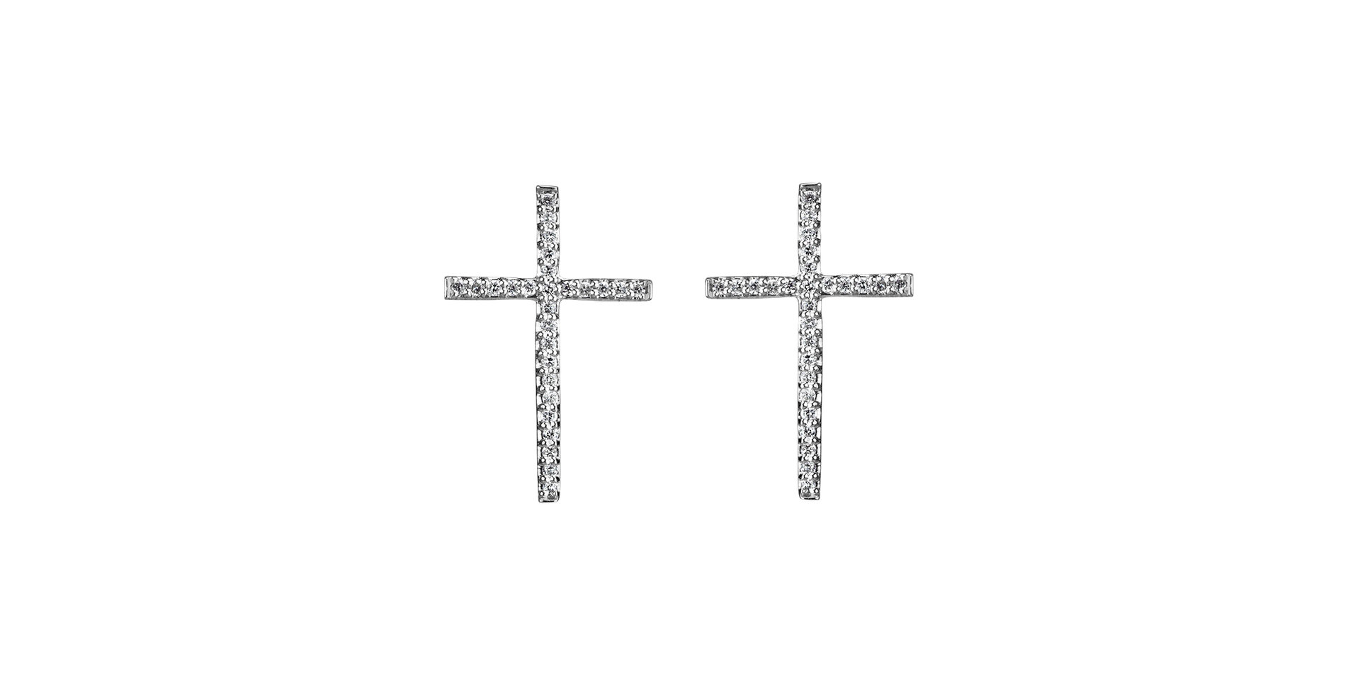 Diamond earrings Shimmering Cross
