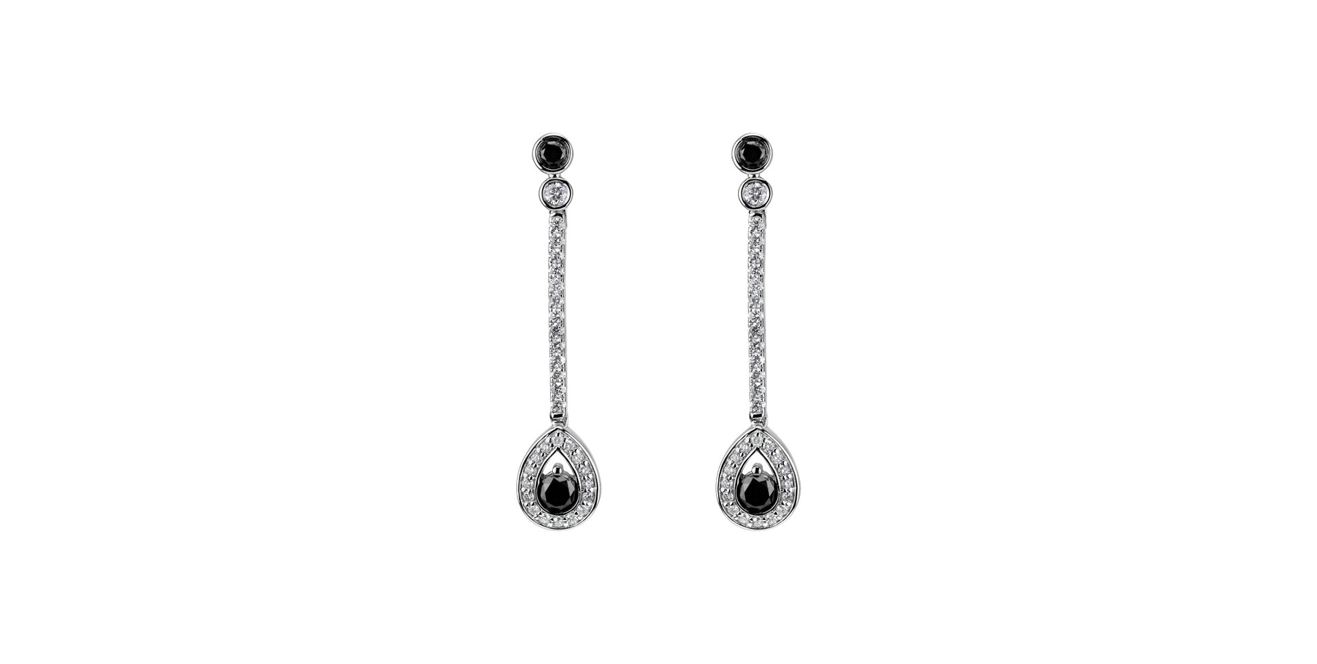 Earrings with black and white diamonds Glamour Drop