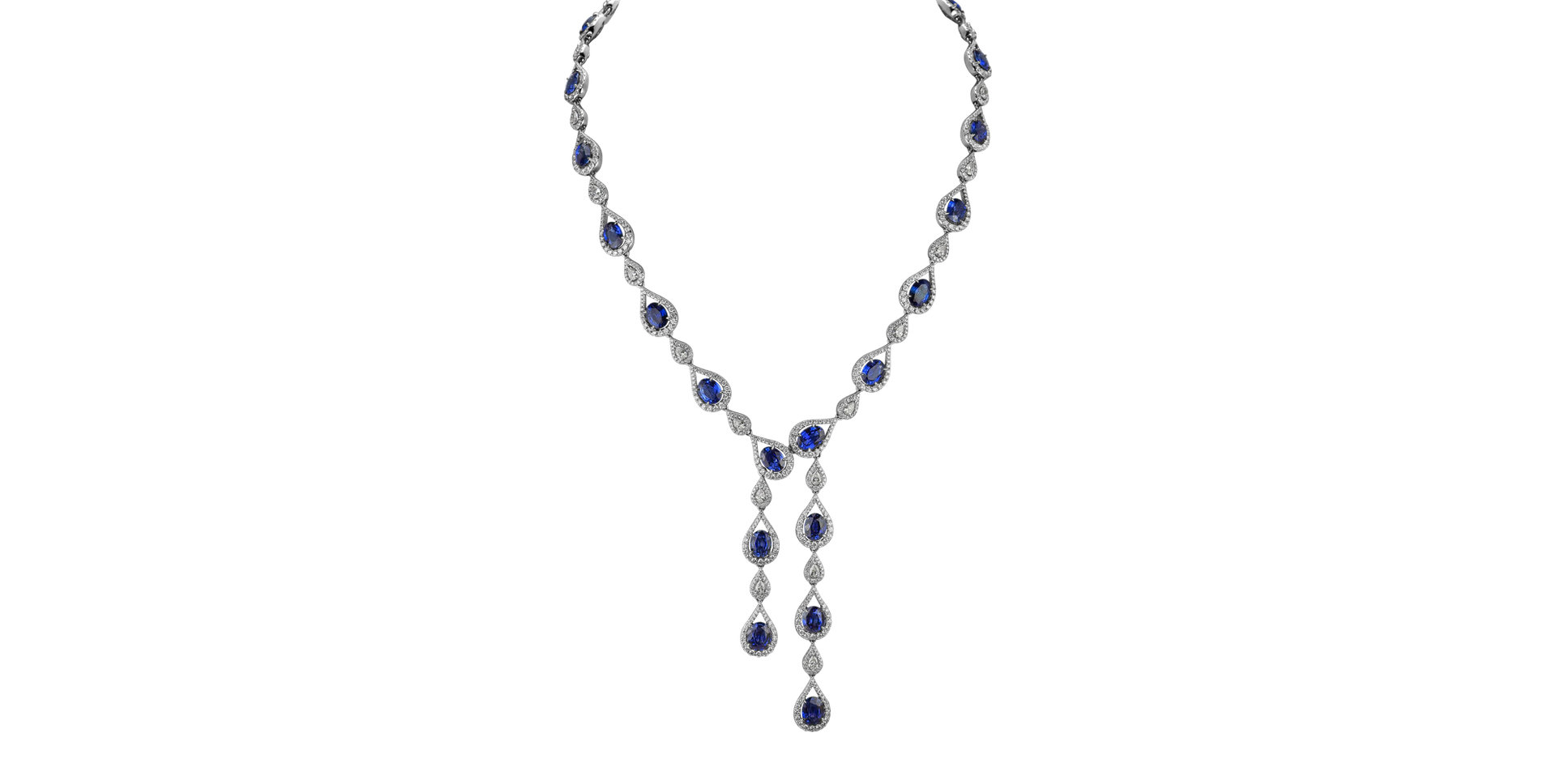 Diamond necklace with Sapphire Sapphire Ribbon