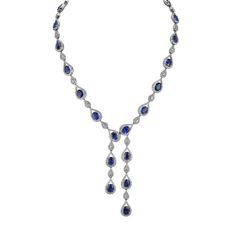 Diamond necklace with Sapphire Sapphire Ribbon