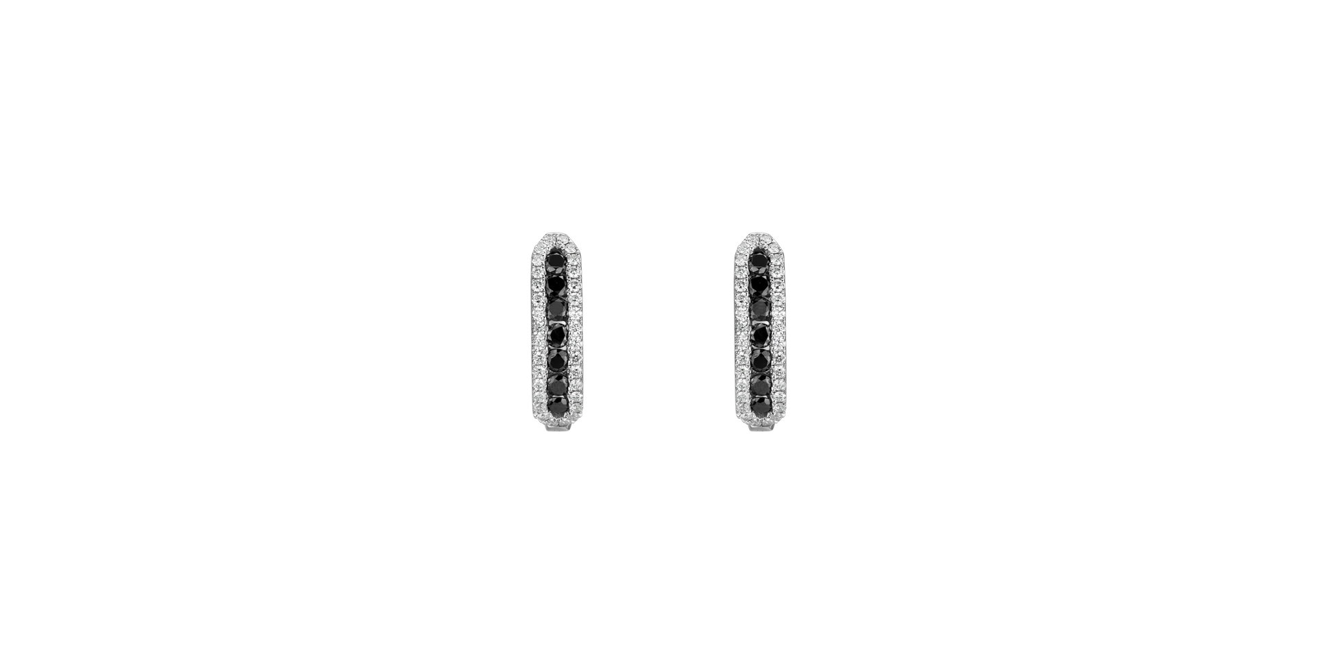Earrings with black and white diamonds Midnight Dream