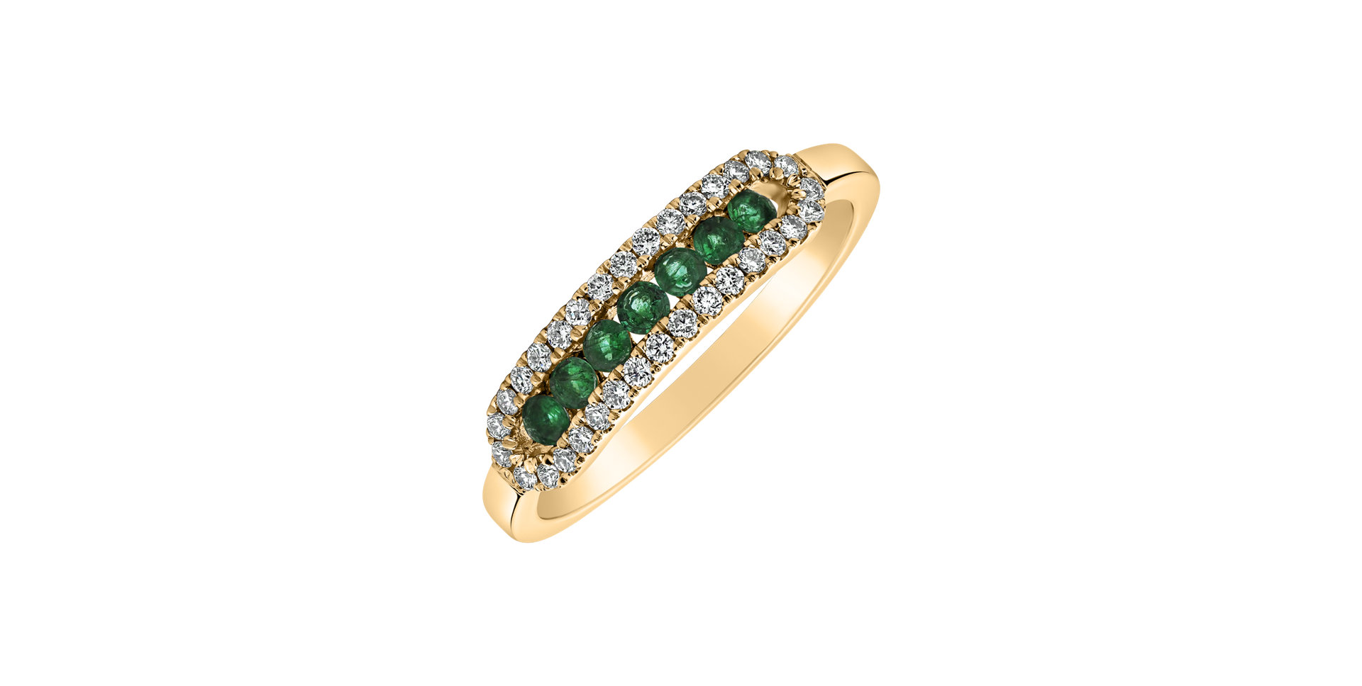 Diamond ring with Emerald Bright Life