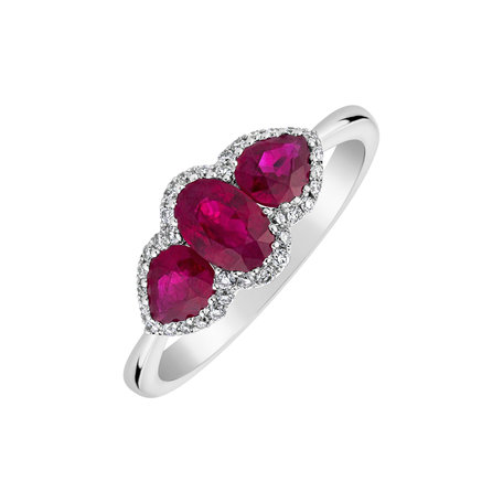 Diamond ring with Ruby Stewart Magenta