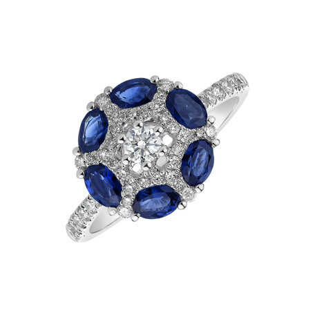 Diamond ring with Sapphire Camila