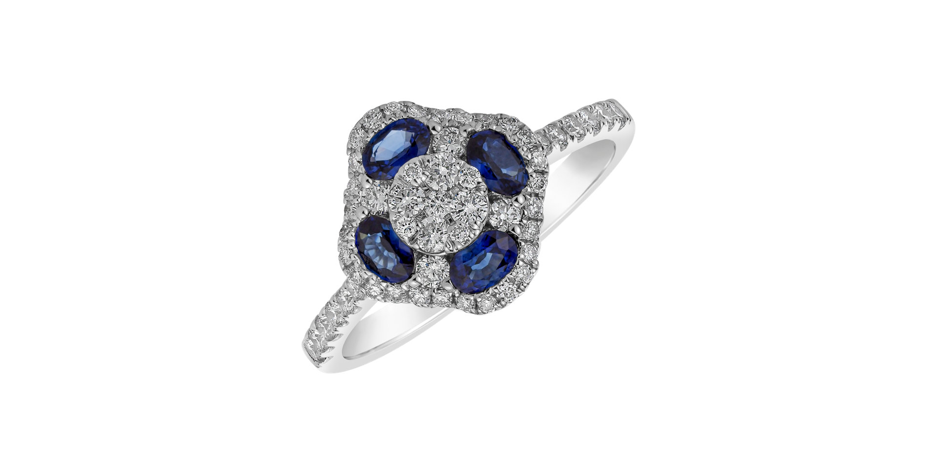 Diamond ring with Sapphire Claire