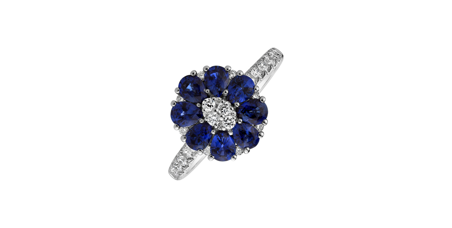 Diamond ring with Sapphire Athena