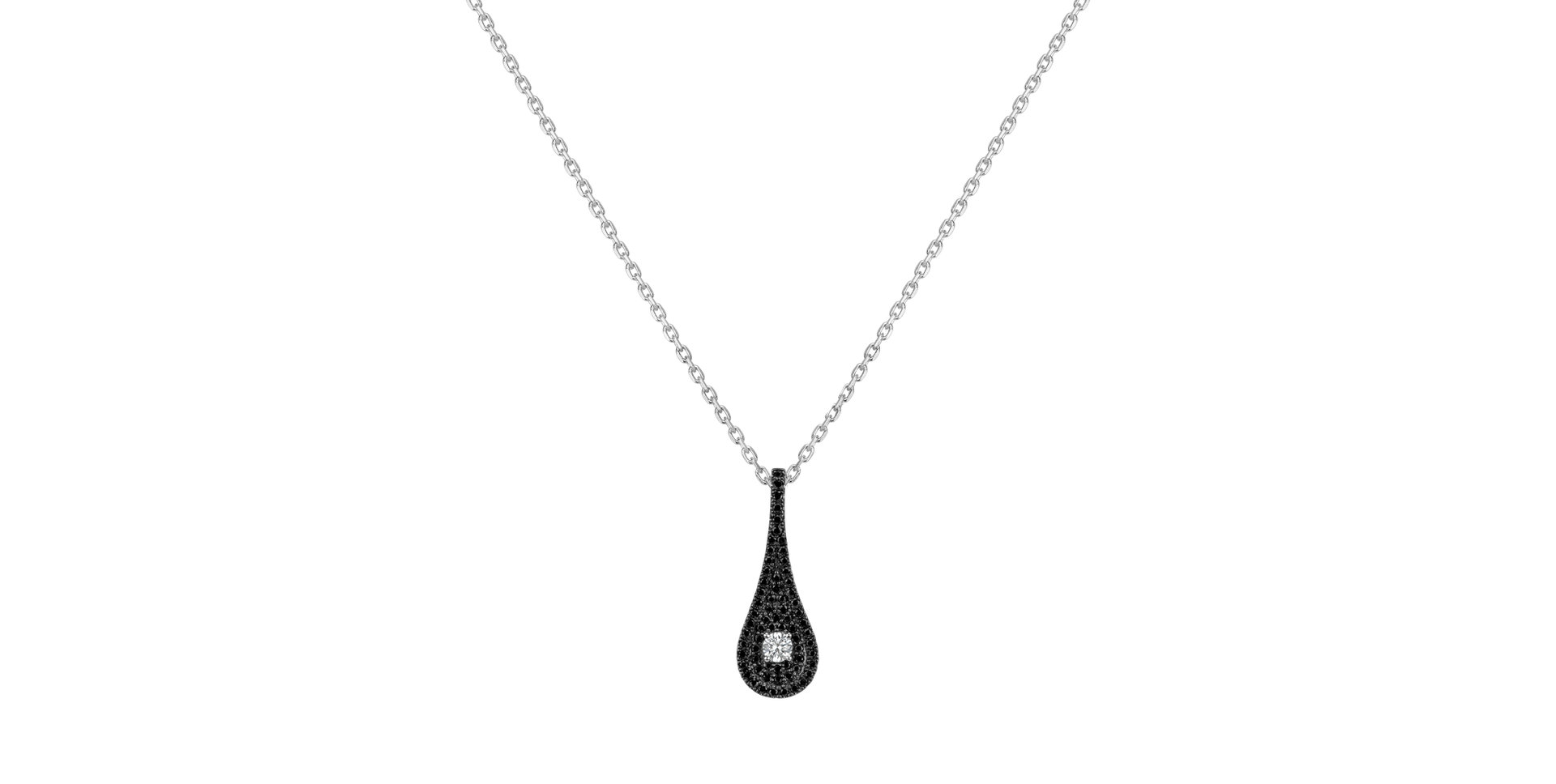 Pendant with black and white diamonds Classy Drop