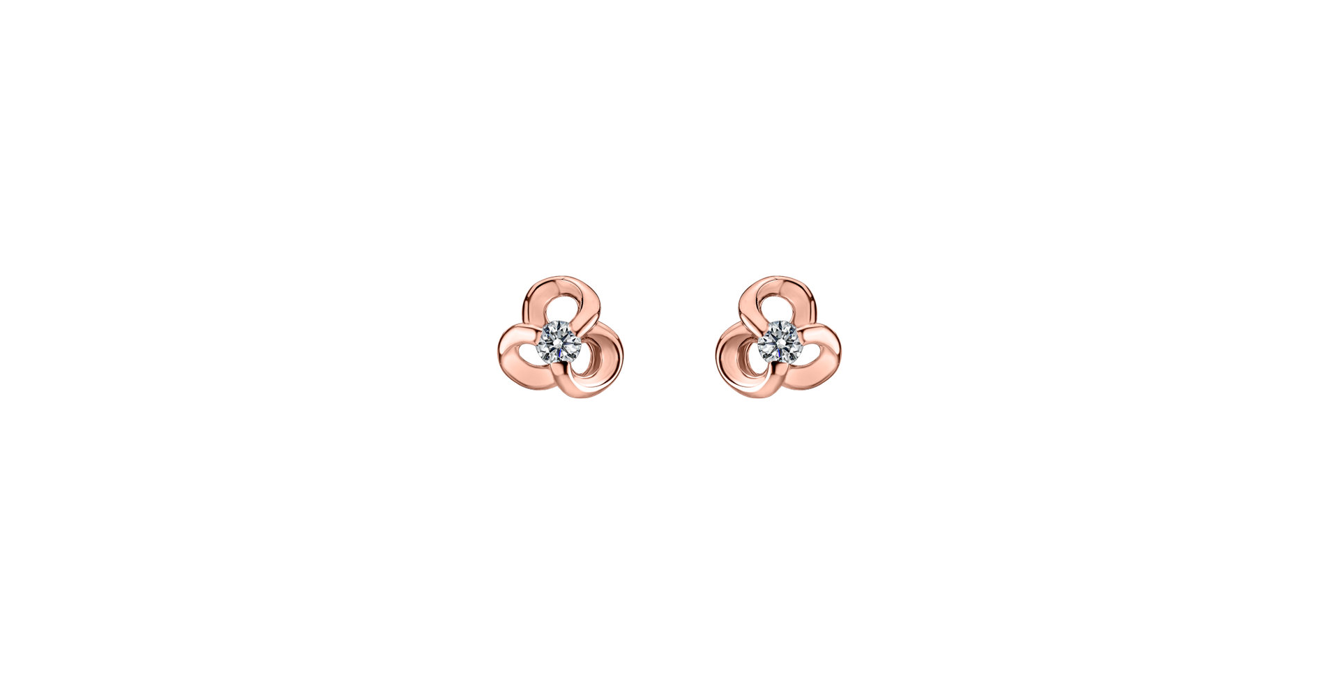 Diamond earrings Curled Flower