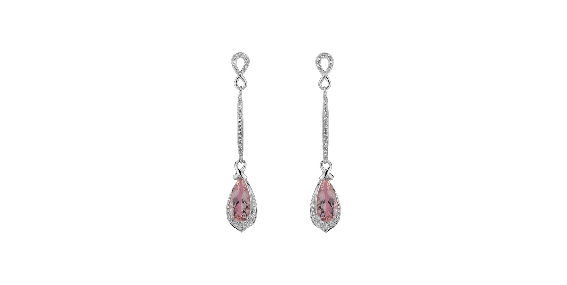 Diamond earrings with Morganite Inhabituel