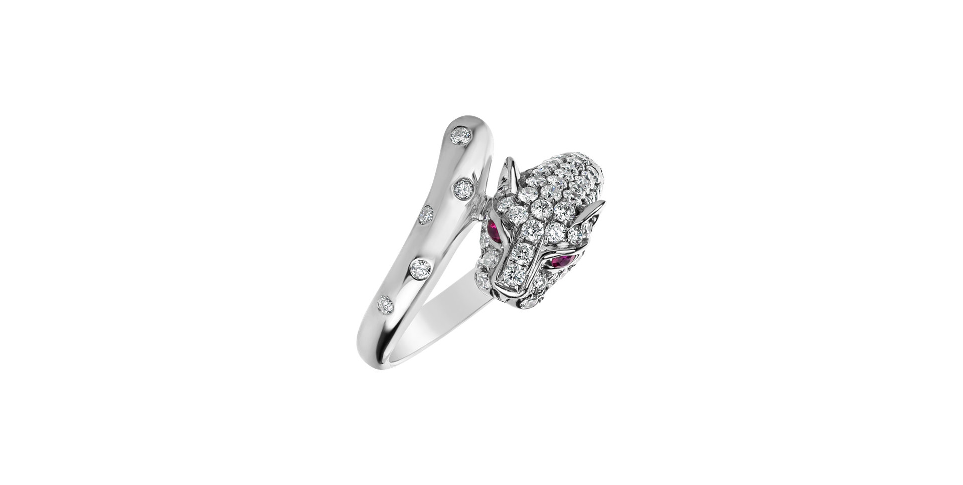 Diamond ring with Ruby Ruby Eyes