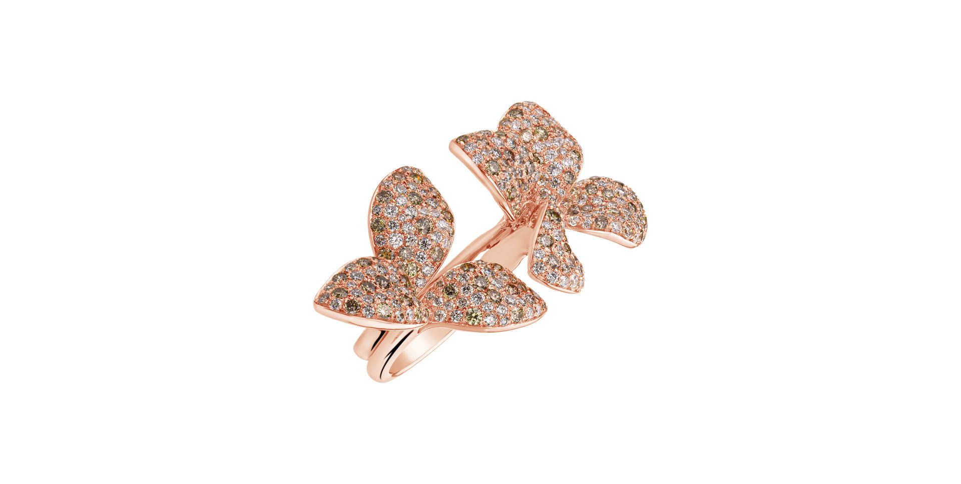 Ring with brown diamonds Noble Butterfly