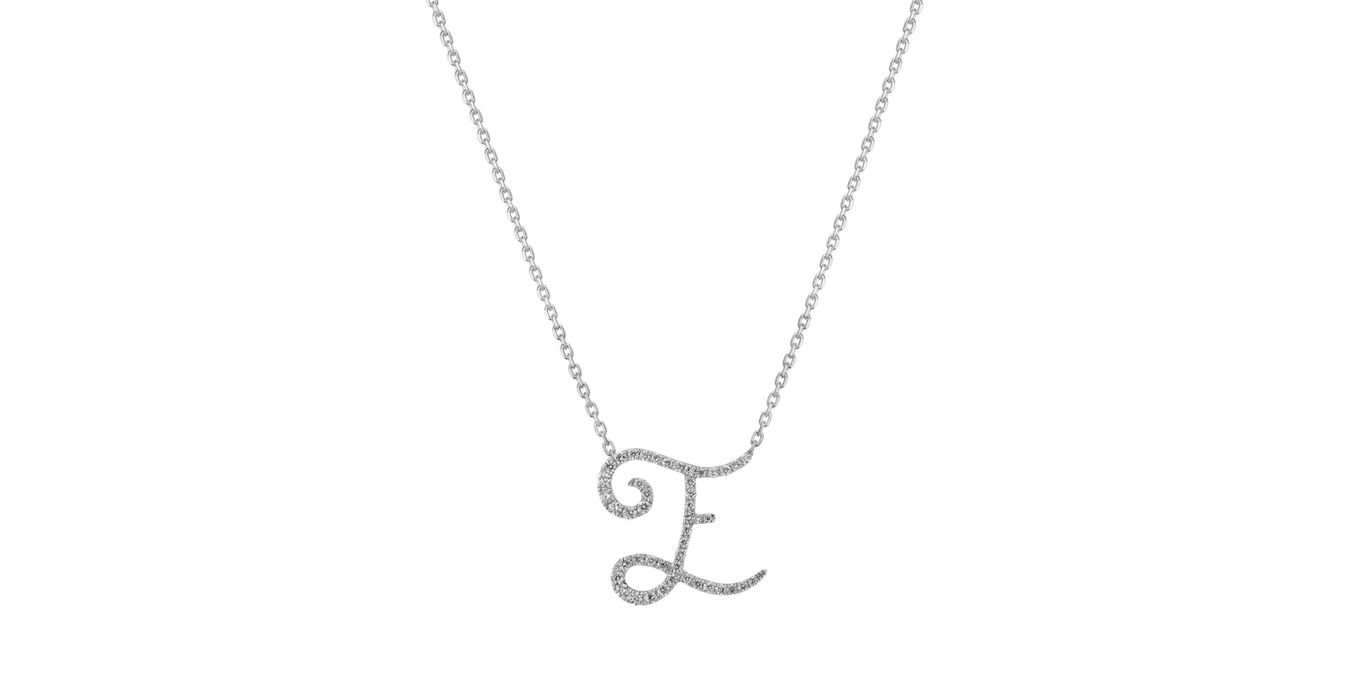 Diamond pendant Letter E