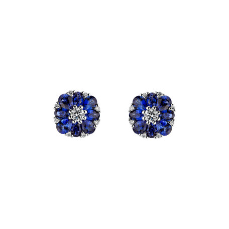 Diamond earrings and Sapphire Sky Flower